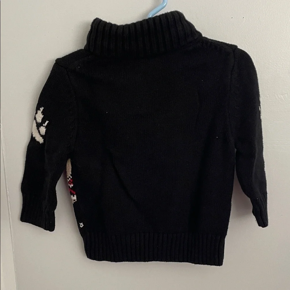 GAP Black and Tan Kids Holiday Sweater with Polar Bear Motif 12-18months